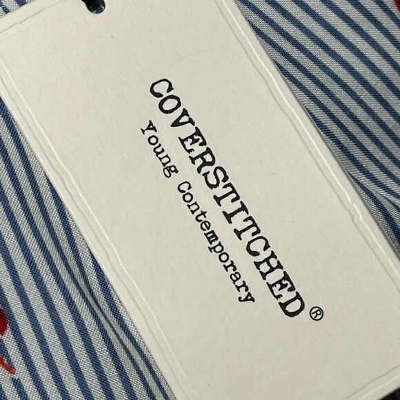 Coverstitch Women’s Blue Stripe V-Neck Cherry Print Top, Size S, NWT - Picture 8 of 8